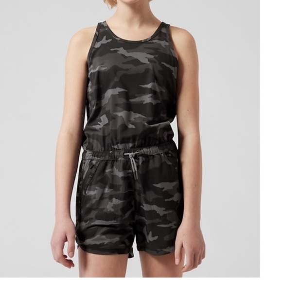 Athleta Girl On The Go Camo Print Athletic Romper - Picture 4 of 12